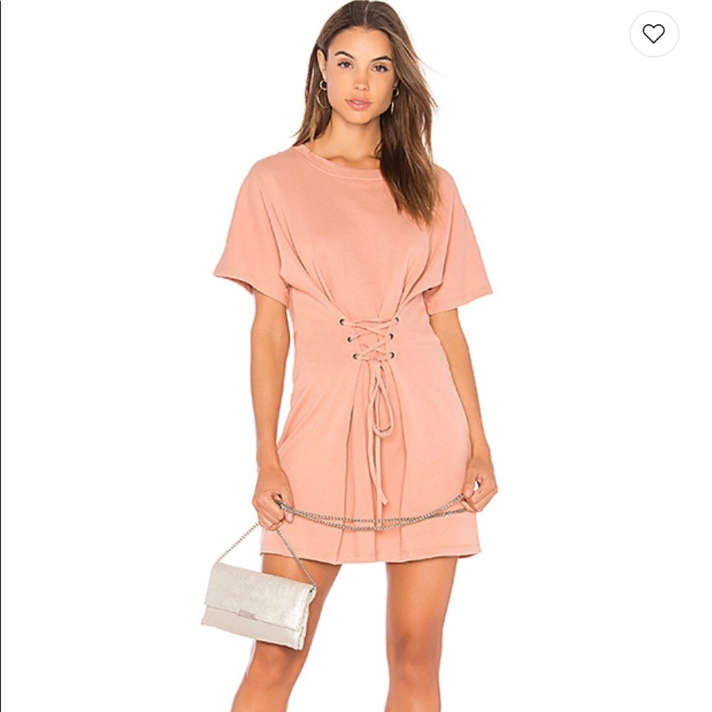 Mink pink corset sweat mini dress
